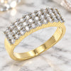 Oro Laminado Multi Stone Ring, Gold Filled Style with White Cubic Zirconia, Polished, Two Tone, 01.210.0067.07 (Size 7)