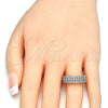 Oro Laminado Multi Stone Ring, Gold Filled Style with White Cubic Zirconia, Polished, Two Tone, 01.210.0067.08 (Size 8)