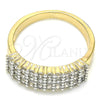 Oro Laminado Multi Stone Ring, Gold Filled Style with White Cubic Zirconia, Polished, Two Tone, 01.210.0067.08 (Size 8)