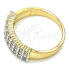 Oro Laminado Multi Stone Ring, Gold Filled Style with White Cubic Zirconia, Polished, Two Tone, 01.210.0067.09 (Size 9)