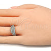 Oro Laminado Multi Stone Ring, Gold Filled Style with White Cubic Zirconia, Polished, Two Tone, 01.210.0068.08 (Size 8)