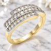 Oro Laminado Multi Stone Ring, Gold Filled Style with White Cubic Zirconia, Polished, Two Tone, 01.210.0068.08 (Size 8)