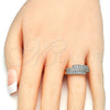 Oro Laminado Multi Stone Ring, Gold Filled Style with White Cubic Zirconia, Polished, Two Tone, 01.210.0068.09 (Size 9)
