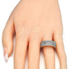 Oro Laminado Multi Stone Ring, Gold Filled Style Butterfly Design, with White Cubic Zirconia, Polished, Two Tone, 01.210.0069.08 (Size 8)