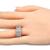 Oro Laminado Multi Stone Ring, Gold Filled Style with White Cubic Zirconia, Polished, Two Tone, 01.210.0064.2.07 (Size 7)