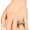 Oro Laminado Multi Stone Ring, Gold Filled Style with White Cubic Zirconia, Polished, Two Tone, 01.210.0064.2.07 (Size 7)