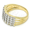Oro Laminado Multi Stone Ring, Gold Filled Style with White Cubic Zirconia, Polished, Two Tone, 01.210.0064.2.07 (Size 7)