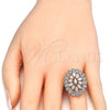 Oro Laminado Multi Stone Ring, Gold Filled Style with White Cubic Zirconia, Polished, Two Tone, 01.210.0073.07 (Size 7)