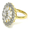 Oro Laminado Multi Stone Ring, Gold Filled Style with White Cubic Zirconia, Polished, Two Tone, 01.210.0073.07 (Size 7)