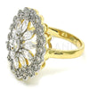 Oro Laminado Multi Stone Ring, Gold Filled Style with White Cubic Zirconia, Polished, Two Tone, 01.210.0073.07 (Size 7)