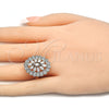 Oro Laminado Multi Stone Ring, Gold Filled Style with White Cubic Zirconia, Polished, Two Tone, 01.210.0073.08 (Size 8)