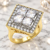 Oro Laminado Multi Stone Ring, Gold Filled Style with White Cubic Zirconia, Polished, Two Tone, 01.210.0056.2.07 (Size 7)