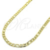 Oro Laminado Basic Necklace, Gold Filled Style Figaro Design, Polished, Golden Finish, 04.213.0140.30 (140 Gauge, 06 MM Thickness, 30 Inches Length)