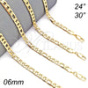 Oro Laminado Basic Necklace, Gold Filled Style Figaro Design, Polished, Golden Finish, 04.213.0140.30 (140 Gauge, 06 MM Thickness, 30 Inches Length)