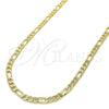 Oro Laminado Basic Necklace, Gold Filled Style Figaro Design, Polished, Golden Finish, 04.213.0141.30 (120 Gauge, 05 MM Thickness, 30 Inches Length)
