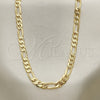 Oro Laminado Basic Necklace, Gold Filled Style Figaro Design, Polished, Golden Finish, 04.213.0141.30 (120 Gauge, 05 MM Thickness, 30 Inches Length)