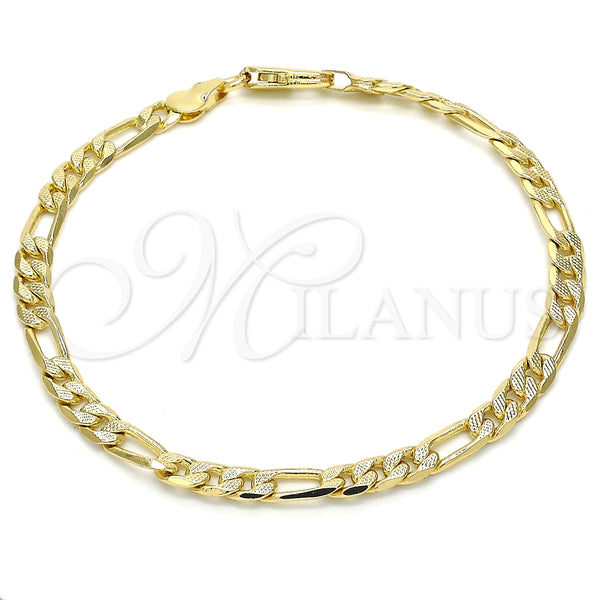 Gold Filled Bracelet — Basic Bracelet Figaro Design Polished 04. Gauge Thickness — main product view — SKU 124348 | Oro Laminado brazalete — básico Bracelet Figaro diseño pulido 04. Gauge Thickness — SKU 124348