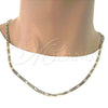 Oro Laminado Basic Necklace, Gold Filled Style Figaro Design, Polished, Golden Finish, 04.213.0142.24 (100 Gauge, 04 MM Thickness, 24 Inches Length)