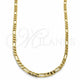 Oro Laminado Basic Necklace, Gold Filled Style Figaro Design, Polished, Golden Finish, 04.213.0142.24 (100 Gauge, 04 MM Thickness, 24 Inches Length)