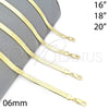 Oro Laminado Basic Necklace, Gold Filled Style Herringbone Design, Polished, Golden Finish, 04.213.0143.18 (06 MM Thickness, 18 Inches Length)