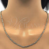 Oro Laminado Basic Necklace, Gold Filled Style Figaro Design, Polished, Golden Finish, 04.213.0144.24 (0.80 Gauge, Thickness, 24 Inches Length)