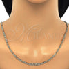 Oro Laminado Basic Necklace, Gold Filled Style Figaro Design, Polished, Golden Finish, 04.213.0144.22 (0.80 Gauge, 03 MM Thickness, 22 Inches Length)