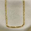 Oro Laminado Basic Necklace, Gold Filled Style Figaro Design, Polished, Golden Finish, 04.213.0144.22 (0.80 Gauge, 03 MM Thickness, 22 Inches Length)