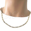 Oro Laminado Basic Necklace, Gold Filled Style Figaro Design, Polished, Golden Finish, 04.213.0145.24 (100 Gauge, Thickness, 24 Inches Length)