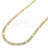 Oro Laminado Basic Necklace, Gold Filled Style Figaro Design, Polished, Golden Finish, 04.213.0145.24 (100 Gauge, Thickness, 24 Inches Length)