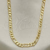 Oro Laminado Basic Necklace, Gold Filled Style Figaro Design, Polished, Golden Finish, 04.213.0145.24 (100 Gauge, Thickness, 24 Inches Length)