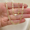 Oro Laminado Basic Necklace, Gold Filled Style Figaro Design, Polished, Golden Finish, 04.213.0145.20 (100 Gauge, 04 MM Thickness, 20 Inches Length)