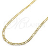 Oro Laminado Basic Necklace, Gold Filled Style Figaro Design, Polished, Golden Finish, 04.213.0145.20 (100 Gauge, 04 MM Thickness, 20 Inches Length)