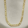 Oro Laminado Basic Necklace, Gold Filled Style Figaro Design, Polished, Golden Finish, 04.213.0145.20 (100 Gauge, 04 MM Thickness, 20 Inches Length)