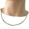 Oro Laminado Basic Necklace, Gold Filled Style Figaro Design, Polished, Golden Finish, 04.213.0146.24 (120 Gauge, Thickness, 24 Inches Length)