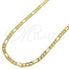 Oro Laminado Basic Necklace, Gold Filled Style Figaro Design, Polished, Golden Finish, 04.213.0146.24 (120 Gauge, Thickness, 24 Inches Length)