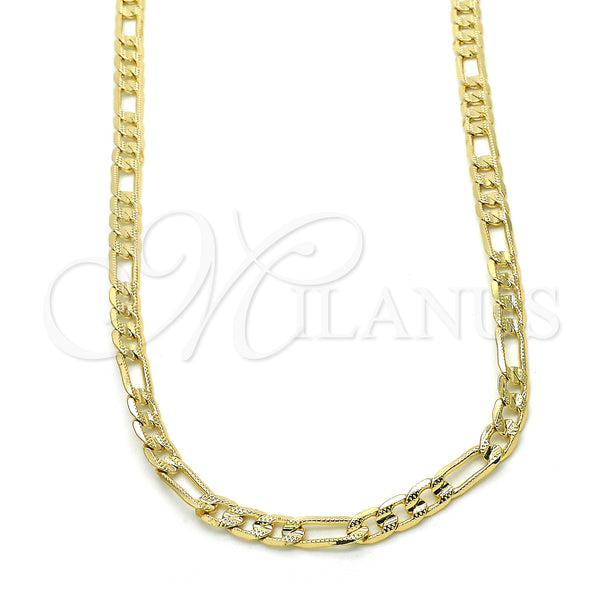 Gold Filled Necklace — Basic Necklace Figaro Design Polished 04. Gauge Thickness — main product view — SKU 124360 | Oro Laminado collar — básico Necklace Figaro diseño pulido 04. Gauge Thickness — SKU 124360