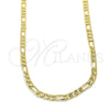 Oro Laminado Basic Necklace, Gold Filled Style Figaro Design, Polished, Golden Finish, 04.213.0146.24 (120 Gauge, Thickness, 24 Inches Length)