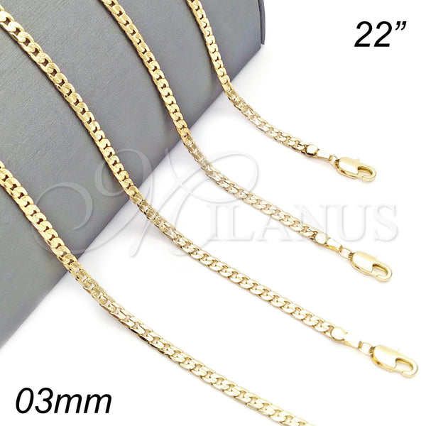 Gold Filled Necklace — Basic Necklace Curb Design Polished 04. 0.80 Gauge — main product view — SKU 124364 | Oro Laminado collar — básico Necklace Curb diseño pulido 04. 0.80 Gauge — SKU 124364