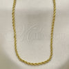 Oro Laminado Basic Necklace, Gold Filled Style Rope Design, Polished, Golden Finish, 04.213.0136.30 (02 MM Thickness, 30 Inches Length)