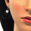 Sterling Silver Leverback Earring, with White Cubic Zirconia, Polished, Rhodium Finish, 02.63.2622
