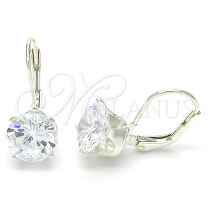 Sterling Silver Ring — Leverback Earring with White Cubic Zirconia Polished 02.63. — main product view — SKU 124398 | Plata 925 anillo — Leverback Earring with blanco Cubic Zirconia pulido 02.63. — SKU 124398