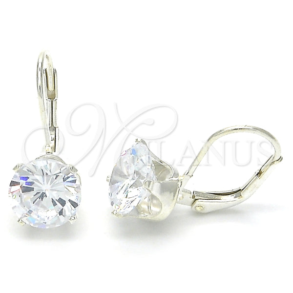 Sterling Silver Ring — Leverback Earring with White Cubic Zirconia Polished 02.63. — main product view — SKU 124398 | Plata 925 anillo — Leverback Earring with blanco Cubic Zirconia pulido 02.63. — SKU 124398