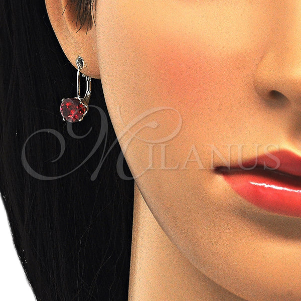 Sterling Silver Ring — Leverback Earring with Garnet Cubic Zirconia Polished 02.63. — alternate product view — SKU 124399 | Plata 925 anillo — Leverback Earring with Garnet Cubic Zirconia pulido 02.63. — SKU 124399