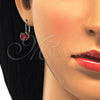 Sterling Silver Leverback Earring, with Garnet Cubic Zirconia, Polished, Rhodium Finish, 02.63.2622.1
