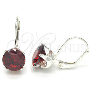 Sterling Silver Ring — Leverback Earring with Garnet Cubic Zirconia Polished 02.63. — main product view — SKU 124399 | Plata 925 anillo — Leverback Earring with Garnet Cubic Zirconia pulido 02.63. — SKU 124399