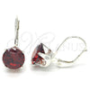 Sterling Silver Leverback Earring, with Garnet Cubic Zirconia, Polished, Rhodium Finish, 02.63.2622.1
