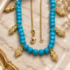 Oro Laminado Pendant Necklace, Gold Filled Style Owl and Rat Tail Design, Blue Resin Finish, Golden Finish, 04.32.0008.1.18 (18 Inches Length)