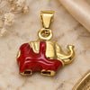 Oro Laminado Fancy Pendant, Gold Filled Style Elephant Design, Red Enamel Finish, Golden Finish, 05.32.0062.2