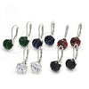 Sterling Silver Leverback Earring, with Sapphire Blue Cubic Zirconia, Polished, Raw, 02.63.2622.2