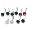 Sterling Silver Leverback Earring, with Sapphire Blue Cubic Zirconia, Polished, Raw, 02.63.2622.2